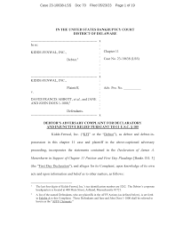 IN THE UNITED STATES BANKRUPTCY COURT DISTRICT OF DELAWARE  ---------------------------------------------------------- x In re: