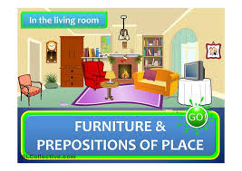Living room furniture arrangement examples of metaphors for kids. In The Living Room Furniture Prepositions Of Place A Game Prepositions Teaching Activities Family Literacy