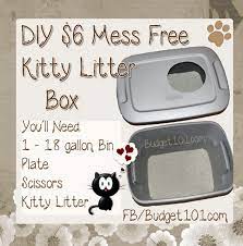 The first thing you need to do when making your mess free cat litter box is to cut out the opening at the top of the lid on your plastic tote container. Diy Mess Free Kitty Litter Box Frugal Pet Care Tips N Tricks