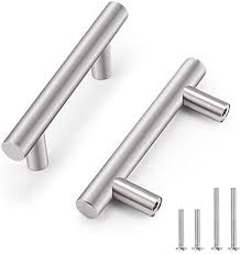 Free delivery on prime international orders over $49. 30 Pack Probrico Modern 3inch 76mm Kitchen Cabinet Handles Cupboard T Bar Drawer Pulls Door Handles Knobs Stainless Steel Brushed Nickel Finish Diameter 1 2inch 12mm Amazon Com