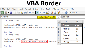 Vba Borders How To Use Border In Excel Vba Excel Template