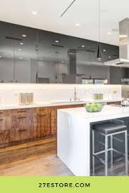 High Gloss European Walnut Veneer Modern Kitchen Cabinets Wood Kitchen Cabinets Kitchen Cabinet Colors