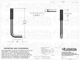 Fig 121 Plain L Shaped Anchor Bolt 1 1 4 7 In X 14 In Astm F1554 Grade 55