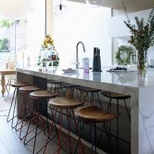 modern kitchen with white marble island