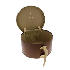 Brown Leather Hat Box Traclet