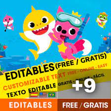 9 Free Baby Shark Pinkfong Birthday Invitations For Edit Customize Print Or Send Via Whatsapp Fiestas Con Ideas