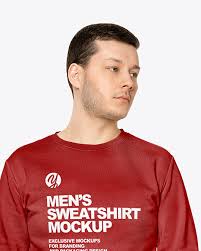 Download Man In A Sweatshirt Mockup In Apparel Mockups On Yellow Images Object Mockups