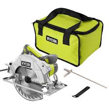 ryobi 15 amp corded 7 1 4 in circular saw with exactline laser alignment system 24t carbide tipped blade edge guide and bag