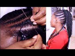 Tutorial Needle Thread Flat Twists Cornrow Stitch Braid Beginner Friendly Youtube Natural Hair Twists Hair Styles African Natural Hairstyles