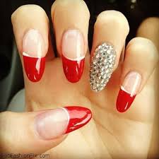 Matte accent nail designs : Red Tips Accent Nail Fmag Com