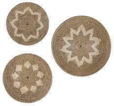 Give any room a retro mid century look! Round Natural Seagrass Starburst Wall Decor Set Of 3 Decorist