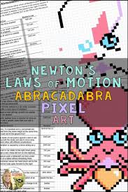 Newton S Laws Of Motion Pixel Art Digital Review Distance Learning Newtons Laws Of Motion Newtons Laws Science Teaching Resources