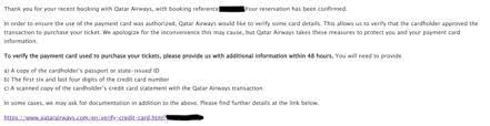 I've been asked to upload additional information to the qatar airways website for credit card verification. Qatar Airways Payment Verification Quite A Hassle Travel Codex