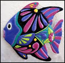 Tropical Fish Outdoor Metal Wall Art Garden Decortropical Etsy Metal Fish Wall Art Outdoor Metal Art Fish Wall Art