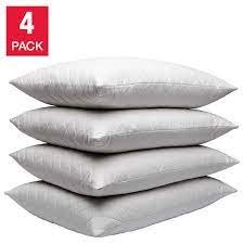 Canadian Down Feather Company Quilted White Goose Feather Medium Pillow 4 Pack