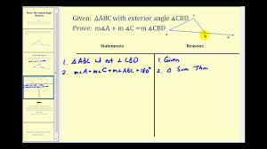 Exterior Angle Theorem Solutions Examples Videos