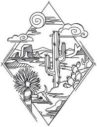 Desert Scene Diamond Urban Threads Unique And Awesome Embroidery Designs Desert Tattoo Art Tattoo Tattoo Drawings