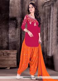 Black And Pink Patiala Suit Lustrous Embroidered Work Cotton Semi Patiala Salwar Kameez For Ceremonial Fashion Patiala Salwar Party Wear Dresses