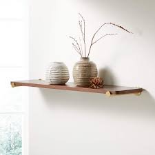 Mounting brackets for dc 12v 24v heavy duty linear actuator motors telescopic rod install bracket. Riggs 36 Walnut Shelf With Brass Dot Brackets Reviews Crate And Barrel