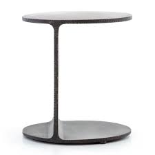 Shop Griffon Iron End Table Griffon S Industrial Take On The Side Table Fashions A Beam Of Flat Stock Iron Into A End Tables Living Room Side Table Side Table