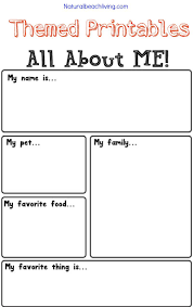 All About Me Activity Theme For Preschool Kindergarten Natural Beach Living All About Me Preschool All About Me Activities All About Me Worksheet