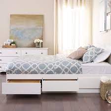 Prepac monterey white full platform storage bed. Prepac Monterey Queen Platform Storage Bed With Drawers In White Wbq 6200 3k
