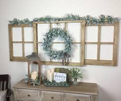 Three Window Group Farmhouse Three Window Frame Set With Etsy Window Frame Decor Old Window Decor Farmhouse Wall Decor