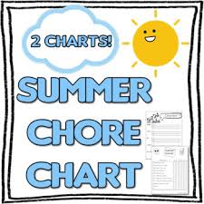 summer chore chart and custom chore chart two for the price of one