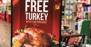 Call the store and ask them. Get A Free Turkey For Thanksgiving At These Grocery Stores Hip2save