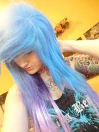 Light Blue Light Purple Emo Girl Wig Scene Punk Gothic Raver Layers Ombre Spike On Etsy 119 99 Emo Scene Hair Goth Hair Scene Hair