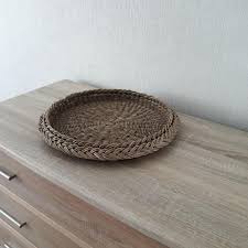 Ottoman coffee table round decorative trays you ll love in 2020 wayfair. Coffee Table Tray Large Ottoman Tray Round Handwoven Wicker Etsy