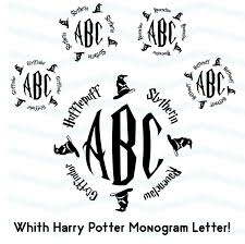 Harry Potter Svg Circle Monogram Svg Sorting Hat Svg Gryffindor Hufflepuff Ravenclaw Slytherin Cricu Harry Potter Sorting Hat Harry Potter Monogram Svg