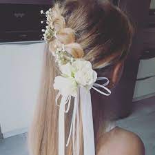 Mitkommunion Kommunion Frisur Mdchen Blumen Mitfrisur Madchen Mit Blumen Kommunion Frisur Madchen Kommunion Frisuren Erstkommunion Frisur