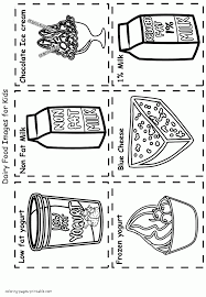 Some food items are actually specialized cuisines belonging to a particular region, such as chinese or mexican food. Healthy Food Coloring Book Dairy Coloring Pages Printable Com