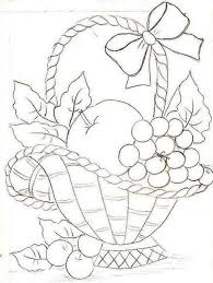 Linda Cesta Basket Drawing Embroidery Patterns Vintage Fabric Painting