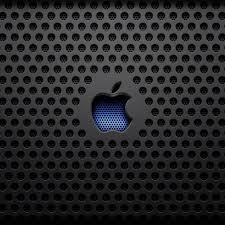 Ipad Wallpaper Recessed Blue Apple Logo On Black Metal Grid Apple Hintergrund Iphone Hintergrund Iphone Iphone