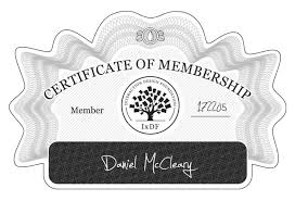 Daniel McCleary: Certificate of Membership