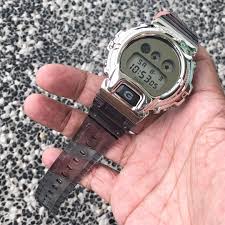Casio G-Shock DW-6900SK-1 in customised silver metal bezel , METAL G-Shock , dw6900 , dw6900sk1 , CASIO, Men's Fashion, Watches on Carousell