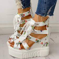 Free shipping & free returns for loyallists or most orders over $150! Ins Hot Print Leisure Wedges Womens Shoes 2020 Summer Shoes Women Sandals Platform Shoelaces High Heels Casual Woman From Xiezizi 20 26 Dhgate Com