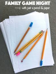 Easiest Family Game Night Ideas Ever Use Only A Pencil And Paper For These Fun For The Whole Family Games Family Game Night Family Games Indoor Family Games