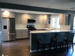 amherst gray shaker kitchen before and