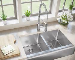The 36 vigo matte stone™ double bowl farmhouse kitchen sink is like no other. 406 Double Equal Bowl Apron Sink