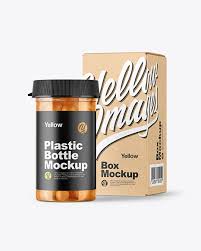Download Sergey Bandura Clear Pills Bottle With Box Mockup PSD Mockup Templates