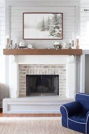 Update an old brick fireplace by using cement! Lettered Cottage Living Room Home Fireplace Cottage Living Rooms Farmhouse Fireplace Mantels