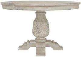 French Country Wood 48 Round Solid Wood Antique White Pedestal Dining Table White Round Dining Table Round Wood Dining Table Round Pedestal Dining
