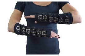 Restyle Gothic Cyber Steampunk Black Arm Warmers Gloves With Buckles Arm Warmers Arm Accessories Steampunk