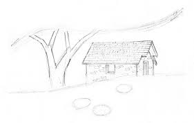 Decide the boundaries of each area. A Landscape Drawing Lesson And Free Caran D Ache Pencils Artists Network