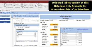 Access Database For Small Business Payroll Software And Tax Templates Access Database Payroll Software Payroll