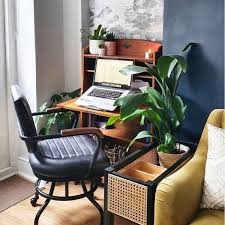 Black Leather Wren Industrial Office Chair Vintage Chairs Escritorio de oficina desk mesa scrivania panana biurko escrivaninha escritorios стол письменный recibidor de entrada 책상 + chair.