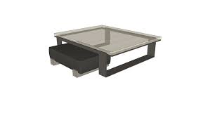 Leather / faux leather gwilym frame coffee table. Cast Glass Sled Coffee Table W Leather And Wood Block Ottoman 3d Warehouse